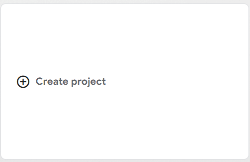 Create Project dialog