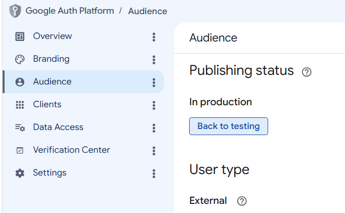 Publishing status In production